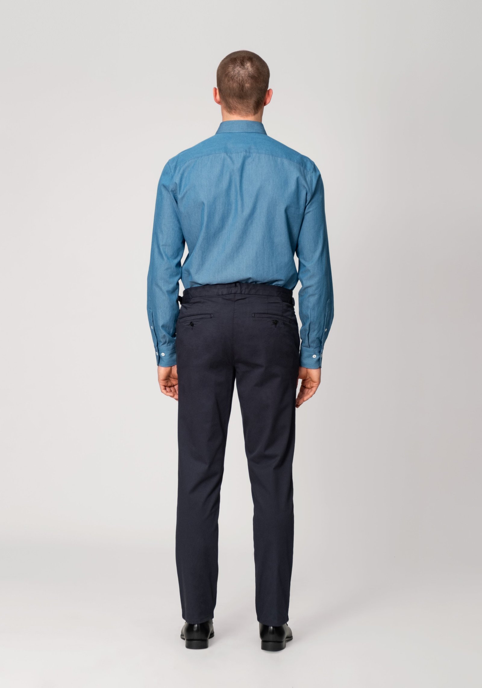 Garment-Dyed Cotton Twill Trouser - Dark Navy
