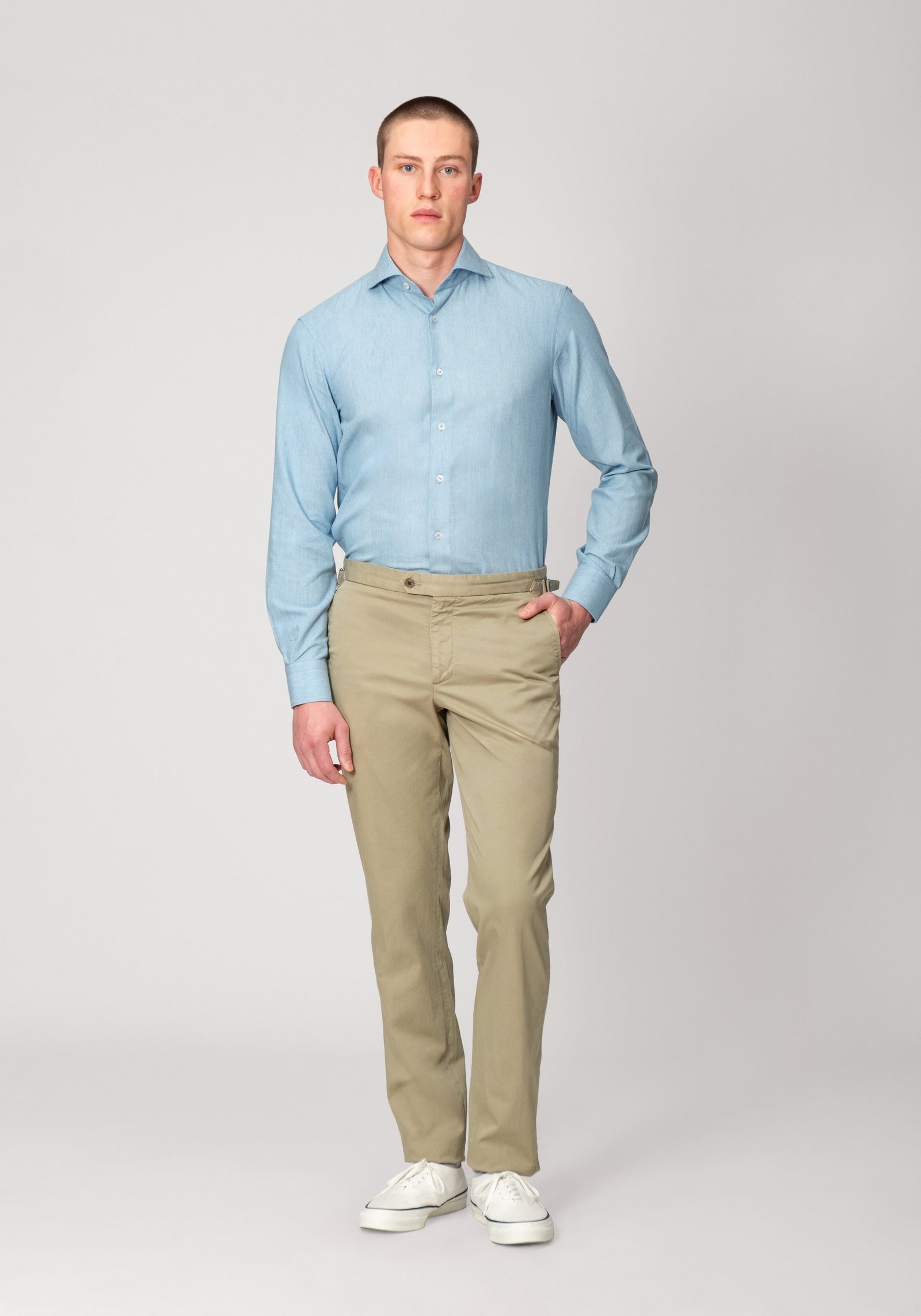 Washed Chambray Shirt – Light Blue